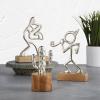 47th & Main Modern Dcor Party Figure Sculpture Shelf and Table Dcor, 4.5" L x 2" W x 7.5" H, Silver view 2