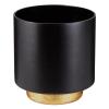 47th & Main Modern Votive Candle Holder Hand Painted Glass Candleholder, Medium, Black/Gold view 1