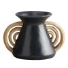 47th & Main Modern Flower Vase | Glazed Stoneware Vase for Home Dcor, Small, Black/Beige view 1