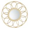 47th & Main Boho Mirror Round Woven Rattan Hanging Mirror for Wall Dcor, 20" Dia, Flower view 1