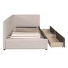 Anwickmak Upholstered Daybed with 2 Storage Drawers, Twin Size Daybed with Wood Slats, Sofa Bed for Living Room Bedroom Living Room, No Box Spring Needed (Beige) view 4