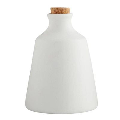 47th & Main Flower Vase | Corked Ceramic Vase for Home Dcor, Medium, White