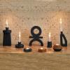 47th & Main Modern Candle Holder Terra Cotta Tealight Candleholder, 3.5" L x 4" W x 1" H, Black Slab view 2