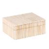 47th & Main Inlaid Bone Decorative Keepsake Box Home Dcor for Table, 5" L x 2" W x 4" H, White Stripe view 1
