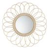 47th & Main Boho Mirror Round Woven Rattan Hanging Mirror for Wall Dcor, 19.75" Dia, Sunburst view 1