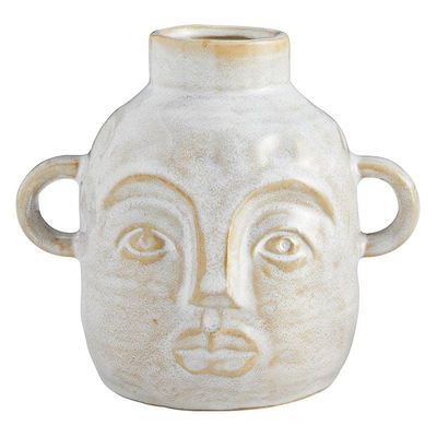 47th & Main Modern Pottery Jug | Narrow Mouth Vase for Home Dcor, Large, Abstract Head
