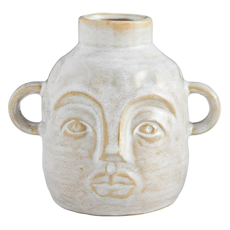 47th & Main Modern Pottery Jug | Narrow Mouth Vase for Home Dcor, Large, Abstract Head