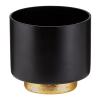 47th & Main Modern Votive Candle Holder Hand Painted Glass Candleholder, Small, Black/Gold view 1