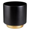 47th & Main Modern Votive Candle Holder Hand Painted Glass Candleholder, Large, Black/Gold view 1