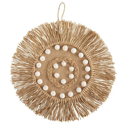 47th & Main Boho Dcor Coastal Shell Wall Dcor, 14" Diameter, Natural