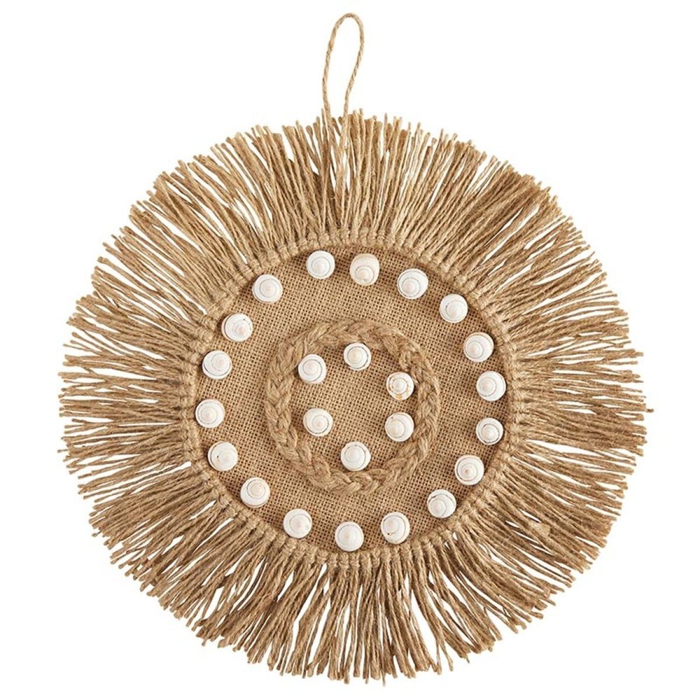 47th & Main Boho Dcor Coastal Shell Wall Dcor, 14" Diameter, Natural