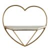 47th & Main Heart Floating Metal Wall Shelf, 14" L x 5.5" W x 12.5" H, Gold view 1