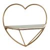 47th & Main Heart Floating Metal Wall Shelf, 14" L x 5.5" W x 12.5" H, Gold view 2