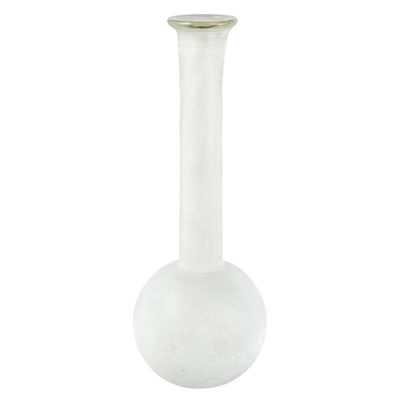 47th & Main Modern Flower Vase | Tall Glass Narrow Mouth Vase for Home Dcor, 5.25" Dia x 15" H, White