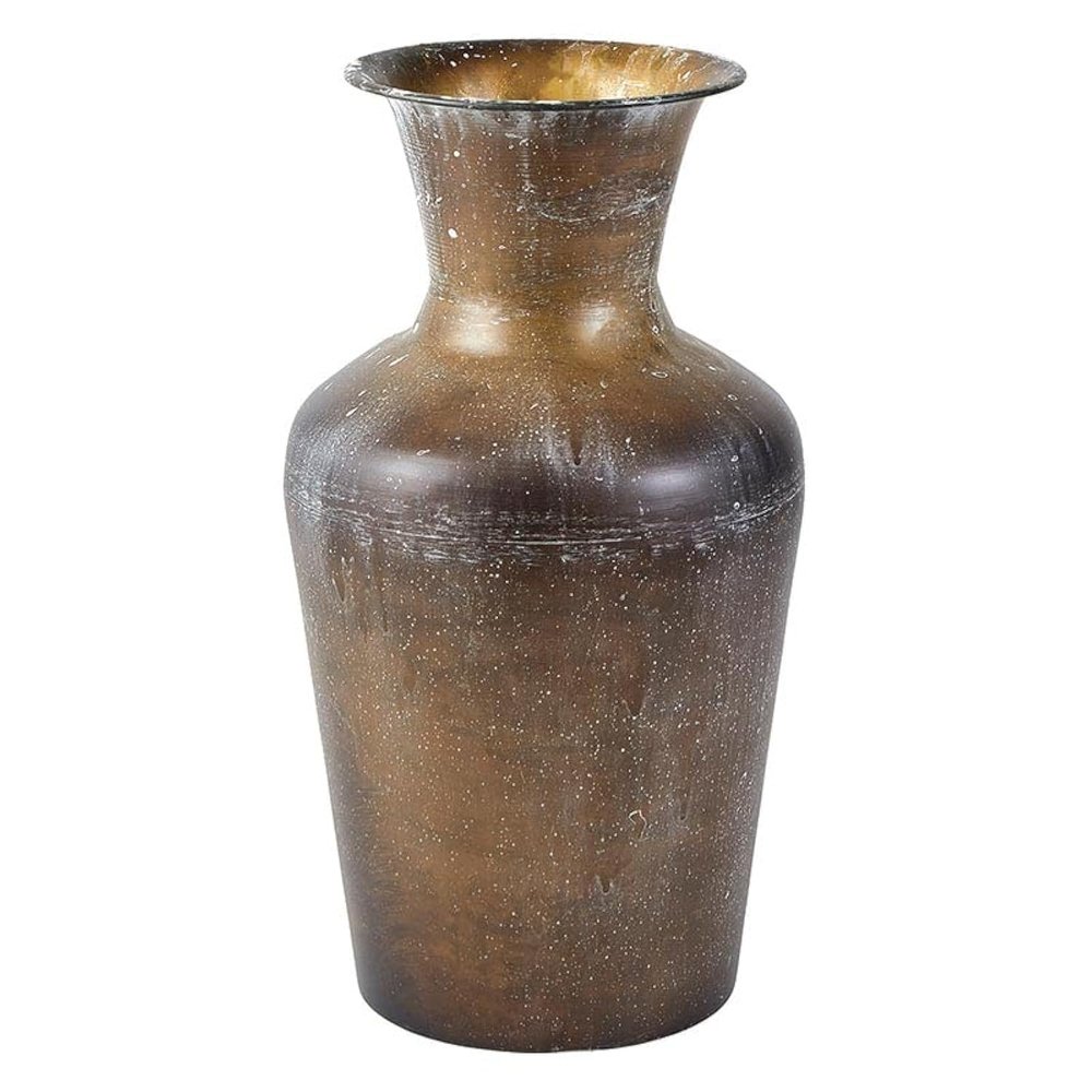 47th & Main Rustic Flower Vase | Distressed Metal Vase for Home Dcor, Large, Brown