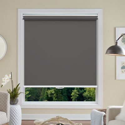 Cordless Roller Blinds Blackout Window Blinds and Shades Customized Size Spring Blinds Privacy Waterproof Thermal Insulated Fabric Curtain UV Protection for Home Office, 47" W x 78" L, Dark Grey