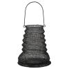 47th & Main Folding Hurricane Lantern Metal Candle Holder, Large, Black view 2