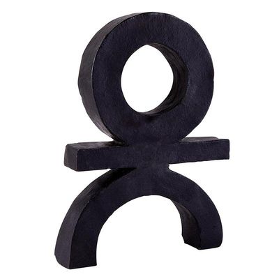 47th & Main Contemporary Sculpture Terracotta Shelf and Table Dcor, 7" L x 1.5" W x 10.5" H, Black