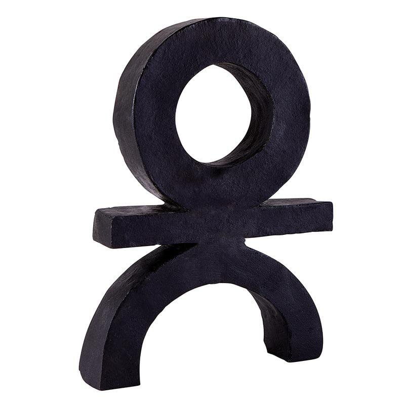 47th & Main Contemporary Sculpture Terracotta Shelf and Table Dcor, 7" L x 1.5" W x 10.5" H, Black