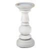 47th & Main Mango Wood Pillar Candle Holder Pedestal Candleholder, Medium, Light Grey view 1
