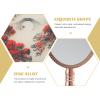 Beavorty Retro Handheld Makeup Mirror Portable 7.75 Inch Double-Sided Compact Mirror with Ergonomic Handle Lightweight for Travel Home Use view 3