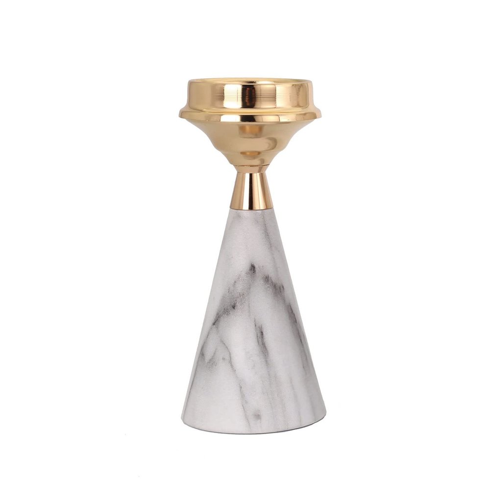 KANDUO Candle Holders Decorative Candelabra, Imitation Marble Wrought Candlesticks Holder, Modern Candlestick Decoration for Table Centerpiece Decor (Size : A)