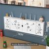 Fodalob Wireless Router Rack for Living Room Wall-Mounted, Wood Plastic Board Wall Decoration Rack, TV Lower Row Socket Box Management Container (Size : 76x13.3x24cm) view 3
