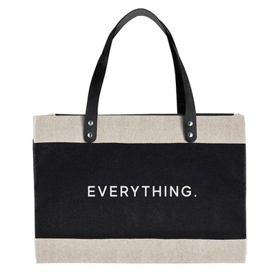 Santa Barbara Design Studio Tote Bags Hold Everything Reusable Grocery Bag Farmers Market Jute Totebag with Waterproof Lining, 17" x 12", Everything