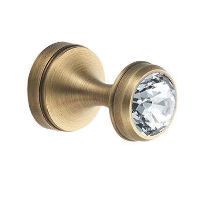 ZAANHA Brass Single Towel Robe Hook, Diamond Hanging Clothes Hat Wall Hooks Heavy Duty Wall Mounted Coat Rack (Size : Brass)