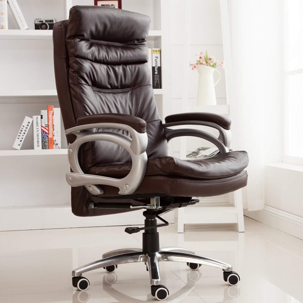 Computer Office Chair Swivel Task Chair Ergonomic PU Leather Office Chair,400lbs High Back Desk Chair Bonded Leather Executive Chair with Adjustable Lumbar Support High Back Executive Task Swivel Leat