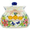 Polmedia Polish Pottery Garlic and Onion Jar UNIKAT - Retro Garden Pattern Handmade in Boleslawiec Poland + Certificate of Authenticity view 3