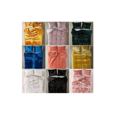 Velvet Duvet Cover Boho Bedding Comforter Cover King, Queen Bedding Soft Breathable Ideal for Gift 3 Pieces Set by Cotton X (Black, Full 80-90 inches)