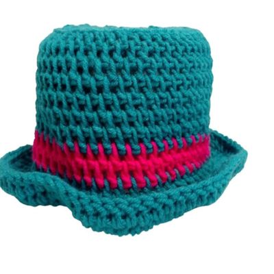 Toilet Paper Cover Top Hat Retro Blue Pink Tissues Handmade Crochet Towels Rugs