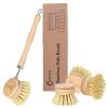 Bamboo Dish Brush with Handle - Soft Bristle, Eco-Friendly Vegetable Brush, Compostable & Sustainable, Bamboo Dish Scrubber for Cleaning Kitchen Utensils view 1