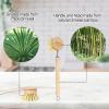 Bamboo Dish Brush with Handle - Soft Bristle, Eco-Friendly Vegetable Brush, Compostable & Sustainable, Bamboo Dish Scrubber for Cleaning Kitchen Utensils view 3