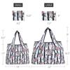 allydrew Large & Small Foldable Tote Nylon Reusable Grocery Bags, Set of 2, Rose & Stripes view 2