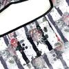 allydrew Large & Small Foldable Tote Nylon Reusable Grocery Bags, Set of 2, Rose & Stripes view 4