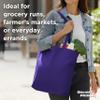 DISCOUNT PROMOS Reusable Cloth Fabric Grocery Tote Bags - 10 Pack - Gift Bags - Purple view 3