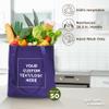 DISCOUNT PROMOS Custom Reusable Cloth Fabric Grocery Tote Bags - 10 Pack - Personalized Logo, Text - Gift Bags - Purple view 2