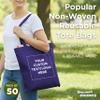 DISCOUNT PROMOS Custom Reusable Cloth Fabric Grocery Tote Bags - 10 Pack - Personalized Logo, Text - Gift Bags - Purple view 4