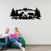 METALPLEX Mountain Bear Family Metal Wall Art  Fade-Resistant & Rust-Free Aluminum Composite Nature Wall Decor for Living Room  Bedroom & Cabin Aesthetic, Easy to Hang  Silver, 32"x13" view 3