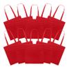 DISCOUNT PROMOS Reusable Cloth Fabric Grocery Tote Bags - 10 Pack - Gift Bags - Red view 1