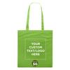 DISCOUNT PROMOS Custom Reusable Cloth Fabric Grocery Tote Bags - 10 Pack - Personalized Logo, Text - Gift Bags - Lime Green view 1