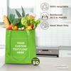 DISCOUNT PROMOS Custom Reusable Cloth Fabric Grocery Tote Bags - 10 Pack - Personalized Logo, Text - Gift Bags - Lime Green view 2
