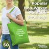 DISCOUNT PROMOS Custom Reusable Cloth Fabric Grocery Tote Bags - 10 Pack - Personalized Logo, Text - Gift Bags - Lime Green view 4