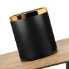 Kitchen Garbage Can Trash Can Luxury Metal Round Shape Trash Can Home Office Wastebasket Garbage Can Without Cover Kitchen Waste Bins Brown Black Green Wastebasket (Color : White) view 3