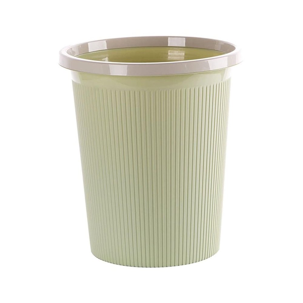 HIHELO Trash Bin Trash Can,Waste Bins with Clamping Ring Kitchen Bedroom Lidless Plastic Paper Basket Kitchen Rubbish Round Paper Garbage Can Pink Green Blue Kitchen Trash Can (Color : L Green)