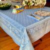 Amelie Michel French Jacquard Tablecloth in Durance, Light Blue | Stain Resistant, Easy-Care, Machine Washable | Made in France [63" x 79" Rectangle] view 1