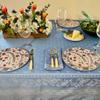 Amelie Michel French Jacquard Tablecloth in Durance, Light Blue | Stain Resistant, Easy-Care, Machine Washable | Made in France [63" x 79" Rectangle] view 2