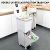 HIHELO Trash Bin 42L Kitchen Wet Dry Sorted Trash Can Double-Layer Recycle Bin Large-Capacity Trash Bin Home Kitchen Garbage Rubbish Bin Garbage Can with Lid Kitchen Trash Can (Color : Gris) view 3